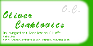 oliver csaplovics business card