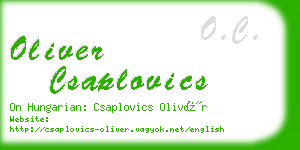 oliver csaplovics business card